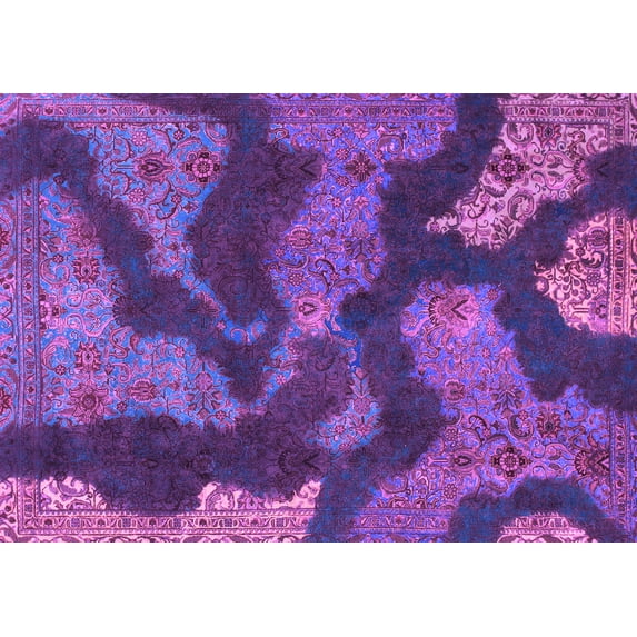 Ahgly Company Indoor Rectangle Abstract Purple Modern Area Rugs, 7' x 10'