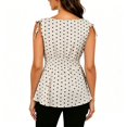 thumbnail image 5 of Gyujnb Maternity Polka Dot Peplum Top Sleeveless Tie Shoulder Smocked Waist Casual Pregnancy Blouse,XL, 5 of 5