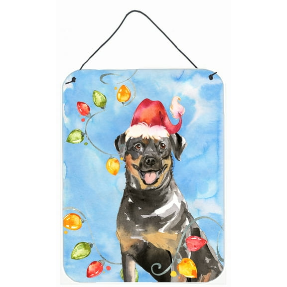 Christmas Lights Rottweiler Wall or Door Hanging Prints