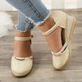 thumbnail image 2 of Oyedens Wedge Sandals for Women Vintage Espadrilles Dress High Heels Closed Toe Dressy Sandals Fall, 2 of 6