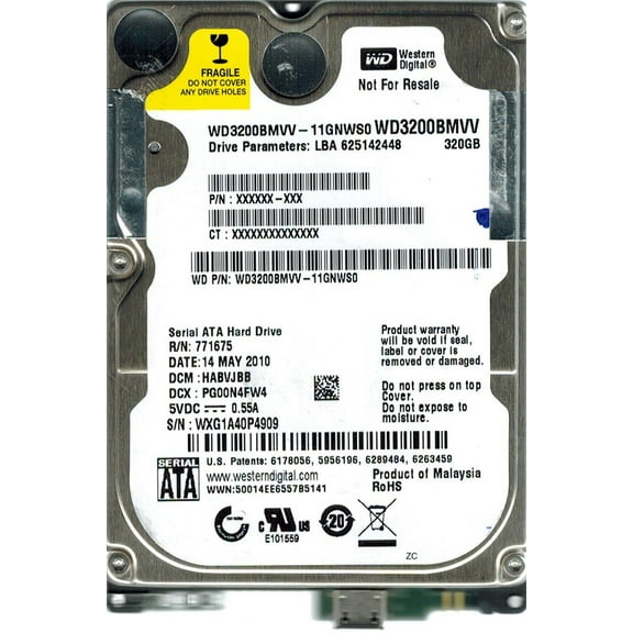 Western Digital WD3200BMVV-11GNWS0 320GB DCM: HABVJBB