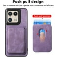 thumbnail image 4 of Magnetic Slim Fit Case for Motorola Edge 50 Ultra/Moto X50 Ultra with Detachable Credit Card Holder Slot, Scratch Resistant Ultra-Thin Case for Motorola Edge 50 Ultra. TCK-Retro Purple, 4 of 14