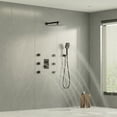 thumbnail image 5 of Boyel Living Shower Head Handle Faucet Wall Mount 12" Rainfall 3 Function Thermostatic Shower System with 6 Body Jets,Matte Black, 5 of 8