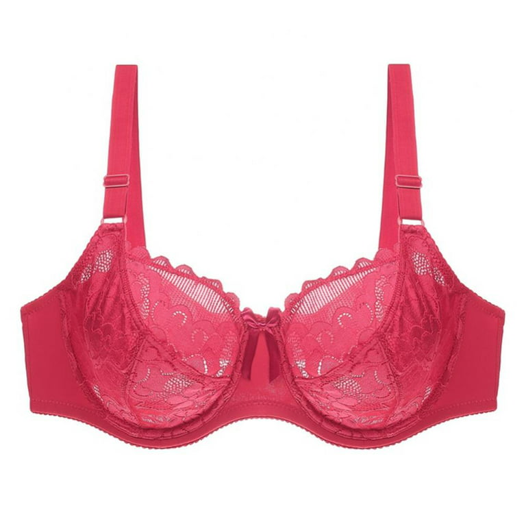 Padded underwired lace bra - Bright red - Ladies