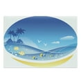 thumbnail image 1 of Tropical Animals Cutting Board, Exotic Sea Waves in Fauna Frame with Gulls and Coconut Trees Journey, Decorative Tempered Glass Cutting and Serving Board, Large Size, Blue Yellow, by Ambesonne, 1 of 1