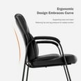 thumbnail image 6 of EDX Waiting Room Chairs, Leather Reception Chair with Soft Armrests, Elderly Chair, Fixed Guest Chair, Suitable for Office, Home, and Bedroom, Black, 6 of 11
