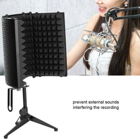 Knifun Foldable Microphone Isolation Shield Sound Dampening Acoustic Screen with Tripod ,Microphone Isolation Shield, Mic Sound