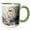 Green/White, variant on 3drose, Guardian Angel, 11oz Two-tone Green Mug
