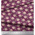 thumbnail image 3 of Soimoi Tissu en Cambric de Coton à Carreaux, Feuilles et Imprimé Floral de Roses 1 Yard 42 Pouces de Large, 3 of 3