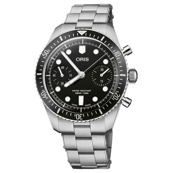 Oris Divers Sixty-Five Automatic Chronograph Stainless Steel Black Dial Mens Watch 771 7791 4054-MB