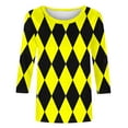 thumbnail image 4 of Women's T-Shirts Plus Size 3/4 Sleeve Crewneck Casual Circle Printed Casual Loose Blouse Tops, 4 of 6