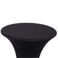 thumbnail image 1 of Black Stretchy Polyester Tablecloth with Elastic Bands for Bar Cocktail Tables and Event Decorations 47x47x30 inches, 1 of 3