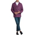 thumbnail image 2 of INSPIRE CHIC Double Breasted Coat for Men's Notched Collar Formal Classic Peacoat L Purple, 2 of 6
