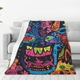 thumbnail image 1 of Fotbe Neon Graffiti Urban Art Manta de Franela Acolchonada con Estampado, Súper Suave y Esponjosa, Extra Grande para Sofá, Cama, Uso Todo el Año-80"x60", 1 of 7