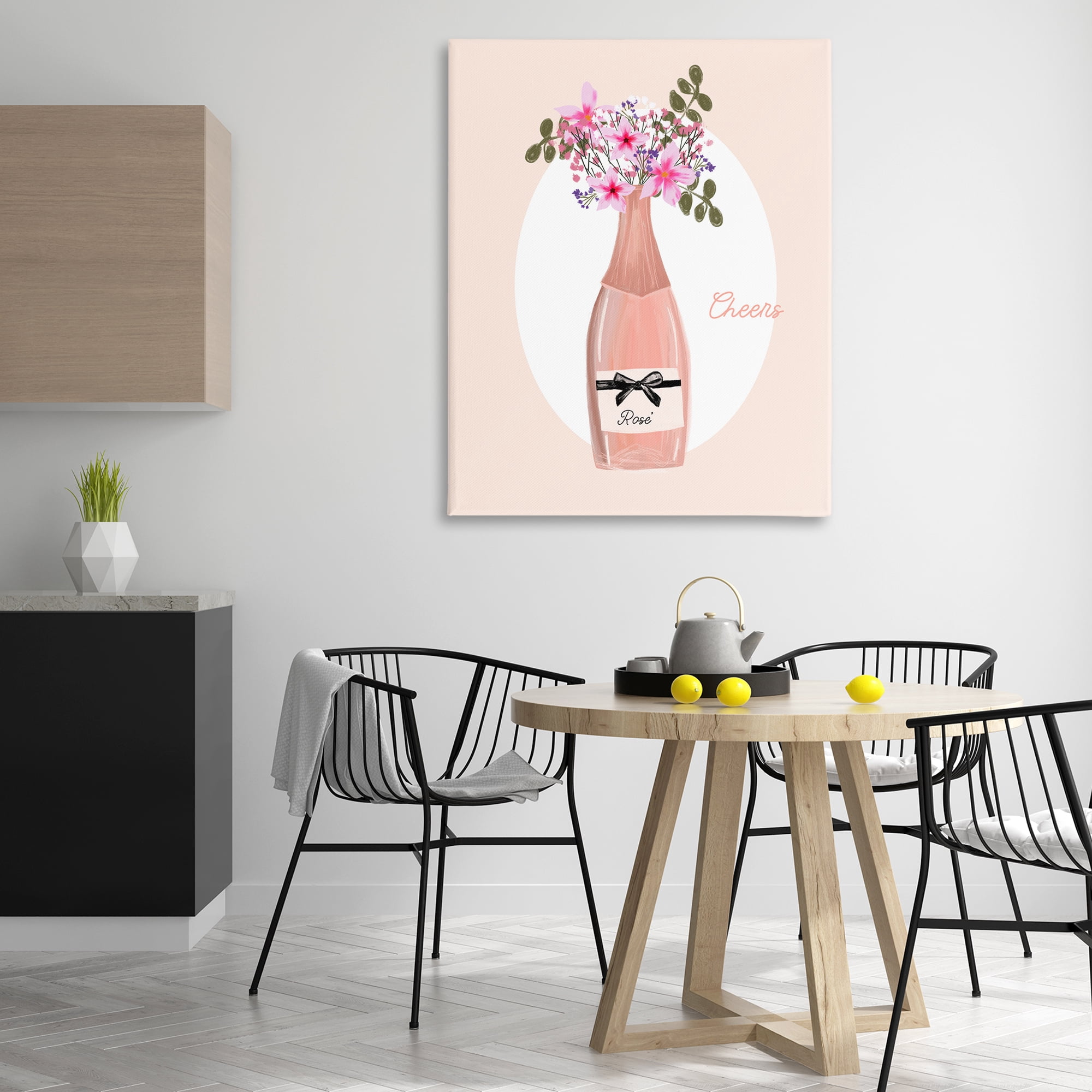 Stupell Industries Cheers Pastel Rosé Food & Beverage Painting Gallery Wrapped Canvas Art Print Wall Art, 36 x 48