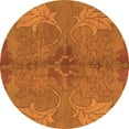 thumbnail image 1 of Ahgly Company Indoor Round Abstract Orange Modern Area Rugs, 5' Round, 1 of 4