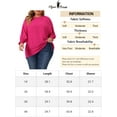 thumbnail image 6 of Unique Bargains Women's Plus Size Chiffon Tops Batwing Ruffle Long Sleeve Loose Blouses 1X Hot Pink, 6 of 6