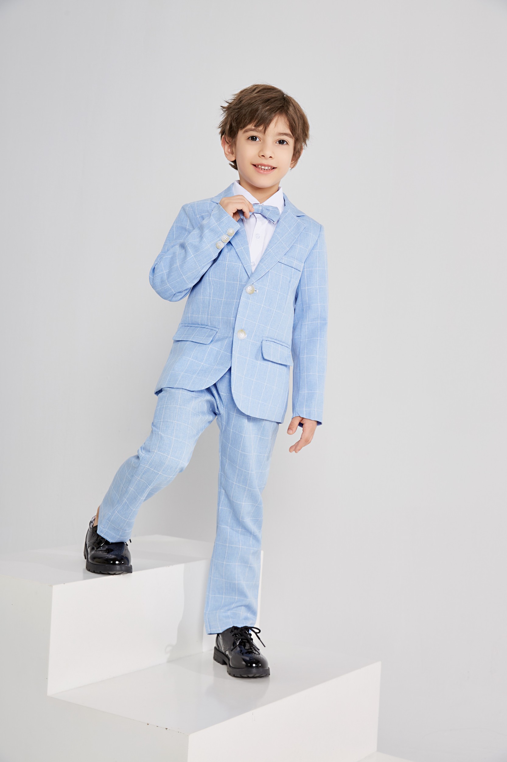 LOLANTA Boys Suit Wedding Ring Bearer Outfit Kids Suit Set, Plaid ...