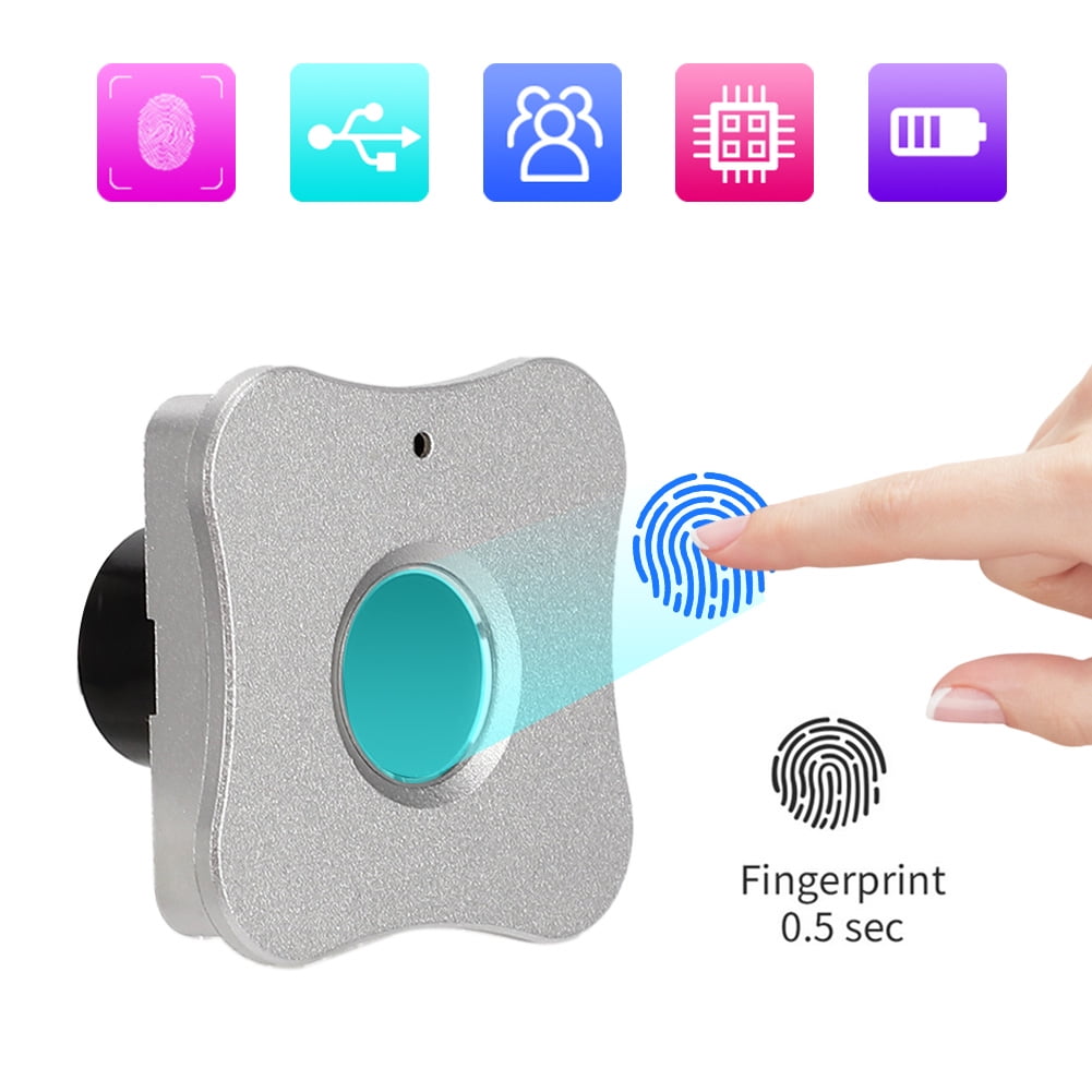Nieyigj Smart Biometric Fingerprint Lock, Keyless Security Home Office Drawer Wardrobe Cabinet Panel, Silver (6.3 inches / 16 cm)