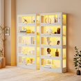 thumbnail image 3 of Display Cabinet with Acrylic Glass Doors,5-Tiers Curio Cabinet with LED Lighting for Collectibles, Collectibles Toy Organizers Rack & Display Shelf Display Case Storage Cabinet, Antique White, 3 of 18