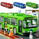 thumbnail image 1 of Modelo de juguete de autobús urbano de simulación con función de apertura de puerta | Luz y sonido | Vagón grande de plástico | Accionamiento de inercia | Coleccionable interactivo | Verde Azul Rojo, 1 of 5