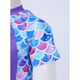 thumbnail image 5 of Zaldita Girls Rashguard Swimsuit 2pcs Zipper Bathing Suit Kids Short Sleeve Tops with Swim Shorts Purple Fish Scales 6, 5 of 7