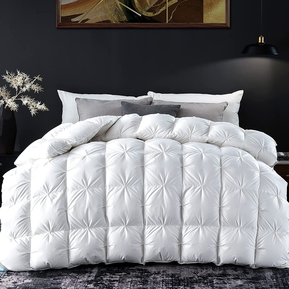 Luxurious Down Feather Comforter King Size, Heavyweight Down Duvet