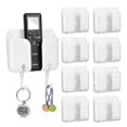 thumbnail image 2 of 8 Pcs Mobile Phone Plug Wall Mount Holder with Hooks Self-Adhesive Remote Control Holder for Home B, 2 of 5