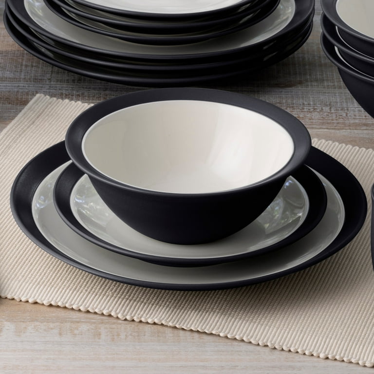 Noritake Colorwave Graphite 16-Piece Curve Dinnerware Set, Service