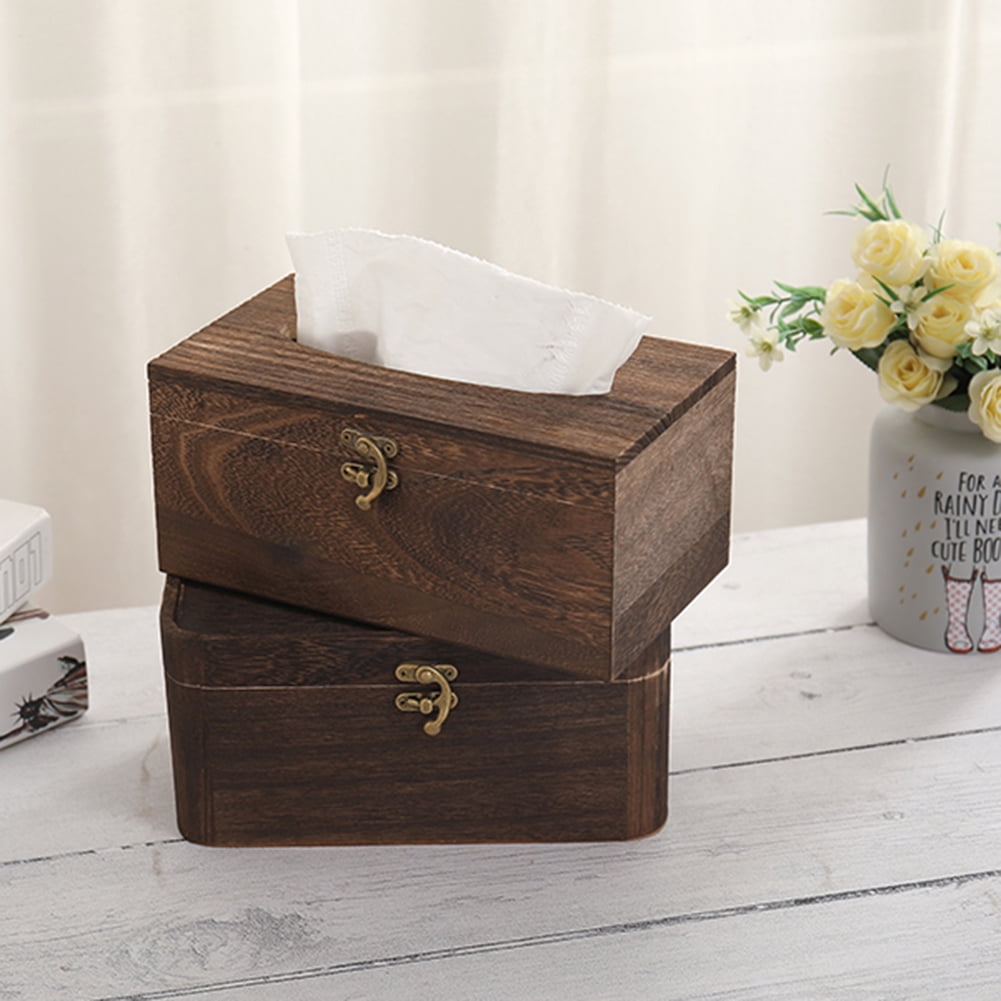 First of a Kind Decorative Wooden Tissue Box Cover - 5.75 Tissue Box with  Creative Words Wash Your Hands Say Your Prayers, Cute Tissue Paper Holder 