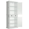 thumbnail image 6 of Yusong 72'' Tall Kitchen Pantry Cabinet, Farmhouse Storage Cabinet with 4 Doors, Drawer and Adjustable Shelf, Freestanding Wooden Cupboard Buffet for Home Dining Room Living Room Entryway, White, 6 of 10