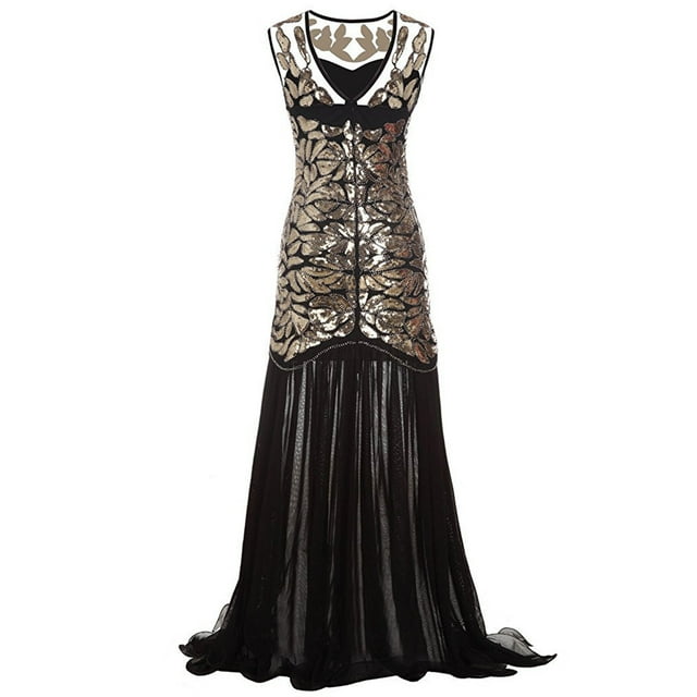 TIMIFIS Robe Longue Sirène Maxi Sans Manches à Paillettes pour Femme, Soirée Cocktail Bal de Promo Automne