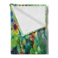 thumbnail image 2 of Flower Soft Flannel Fleece Throw Blanket, Vibrant Colored Blooms Clusters down from Branch Spring Season Birth Season Image, Cozy Plush for Indoor and Outdoor Use, 60" x 80", Green Blue, by Ambesonne, 2 of 5