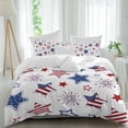 thumbnail image 2 of 4th of July Bedding 3 Piece Duvet Cover Set Full Size, Independence Day Blue Red Star Fireworks Soft Microfiber Comforter Cover with Zipper Closure & Pillowcases, Wrinkle & FadeResistant Quilt Cover, 2 of 9