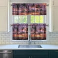 thumbnail image 3 of 3 PCS Kitchen Curtains Set - Tropical Palm Trees Design, Semi-Sheer White Tier & Valance (54x18 + 2x27.5x24 Inch), Rod Pocket Farmhouse Window Panels for Kitchen/Bathroom, 3 of 6