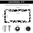 thumbnail image 2 of Cow Print License Plate Frame - 2 Pack Cute Animal Cow  Black Spot Tags Frames Holder Covers, Car Decorative Tag Frames for Standard US Canada License Plate Holder 4 Holes 12x6 Inch, 2 of 12