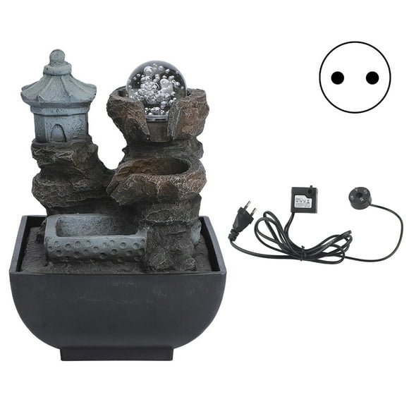 Innovative Resin Indoor Tabletop LED Water Fountain Ornament for Home Office Decoration