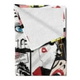 thumbnail image 2 of Feminine Soft Flannel Fleece Blanket, Fashion Girl in Sketch-style Illustration Glamour Modern Model Portrait Art Print, Cozy Plush for Indoor and Outdoor Use, 50" x 60", Black Red, by Ambesonne, 2 of 5