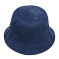 thumbnail image 3 of Casual Winter Soft Plush Corduroy Sun Cap Panama Hat Fisherman Cap Bucket Hat COFFEE, 3 of 7