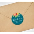thumbnail image 2 of Darling Souvenir MADE WITH LOVE Round 45 Pcs Floral Thank You Stickers Personalized Bride Groom Names And Date Envelope Seals-Teal Blue, 2 of 3