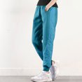 thumbnail image 4 of Wide Leg Sweatpants Women Tall MIUOWANP Women Warm And Cold Cotton Pants Lightweight Plus Size High Waist Casual Versatile Women Pants Long Pants Blue XXL, 4 of 5