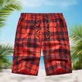 thumbnail image 6 of Trikvn Mens Plaid Shorts Drawstring Elastic Waist Breathable Comfy Bermuda Shorts with Pockets Summer Relaxed Fit Beach Vacation Bottoms, 6 of 6