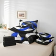 thumbnail image 4 of Erosebridal Blue Circle Bedding Sets Twin Size,Geometric Stripes Comforter Sets with Sheets,Round Lines Bed in a Bag Twin size,Ultra Soft Abstract Bedroom Decorative,Reversible,7pcs, 4 of 6