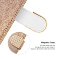 thumbnail image 6 of SaniMore for Samsung Galaxy A14 5G Wallet Case with Card Slot, Bling Sparkle Glitter Magnetic Clasp Purse Soft TPU + PU Leather Cover with Practical Bracket Shockproof Protection Shell, Gold, 6 of 8