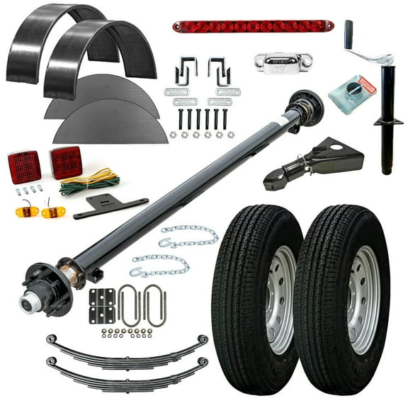 6000 lb TK Single Axle Trailer Parts Kit - 6K Capacity Light Duty (Complete Original Series), 95" Hubface 80" Spring Center