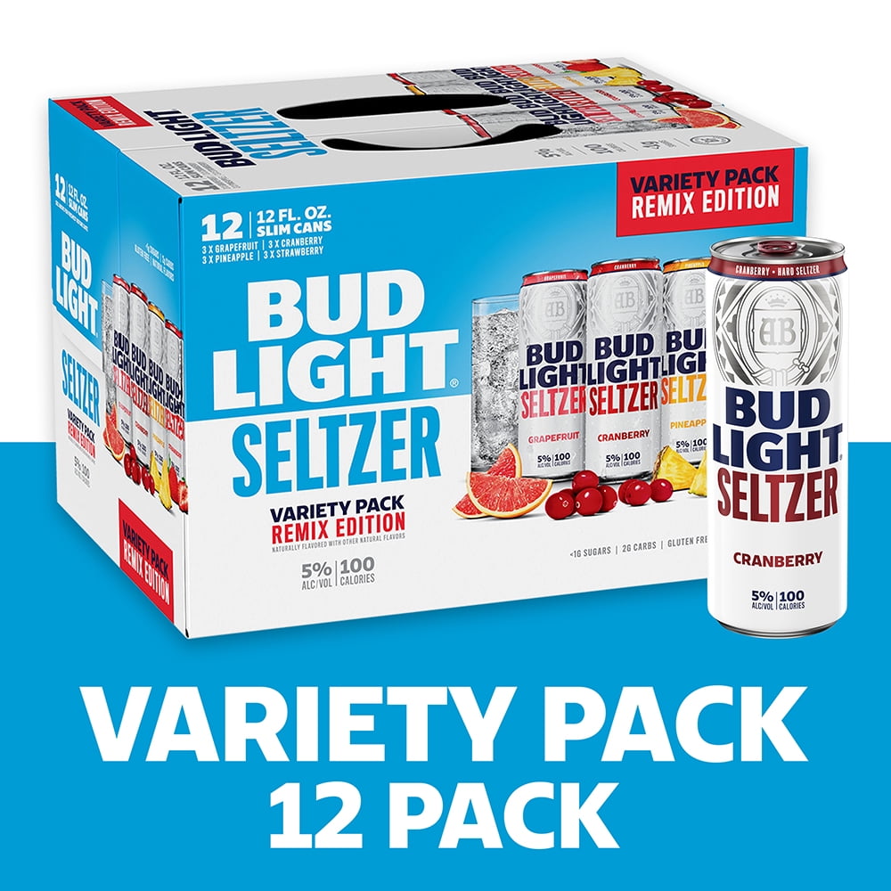 Bud Light Seltzer Remix Variety Pack, Hard Seltzer, Gluten Free, 12