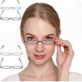 thumbnail image 2 of 3 Pairs of Mini Metal Reading Glasses with Case for Travel and Everyday Use, 2 of 5