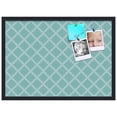 thumbnail image 2 of PinPix 28x20 Custom Cork Bulletin Board Diamond Modern Pattern Aqua White Poster Board Has a Fabric Style Canvas Finish, Framed in Diamond Modern Pattern Aqua White, by ArtToFrames (PinPix-1799), 2 of 5