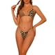 thumbnail image 1 of INSPIRAR CHIC Conjuntos de Bikini de Leopardo para Mujeres, Traje de Baño de Una Pieza con Cintura Ajustable en Cruz, Estampado de Leopardo Mediano, 1 of 5