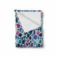 thumbnail image 2 of Abstract Soft Flannel Fleece Throw Blanket, Digital Raindrops Leafage Creative Contemporary Style Print, Cozy Plush for Indoor and Outdoor Use, 70" x 90", Multicolor, by Ambesonne, 2 of 6